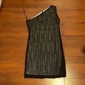 Chic Black One-Shoulder Kids Dress
